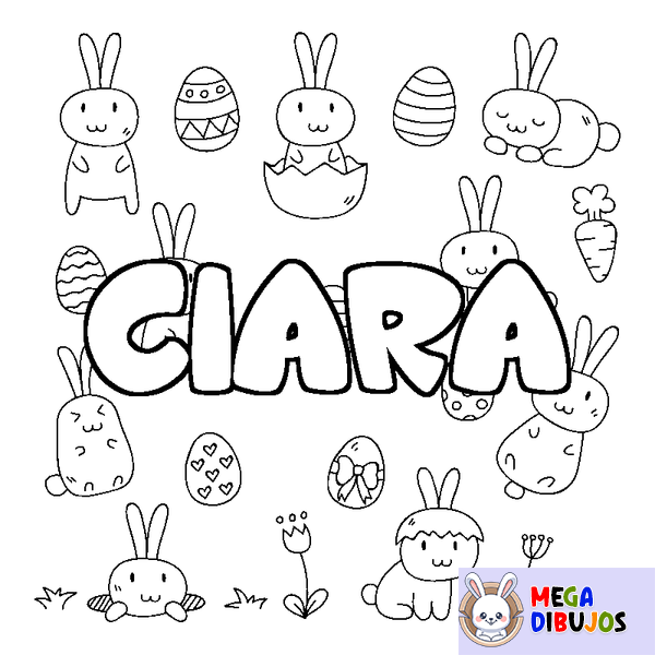 Coloraci&oacute;n del nombre CIARA - decorado Pascua