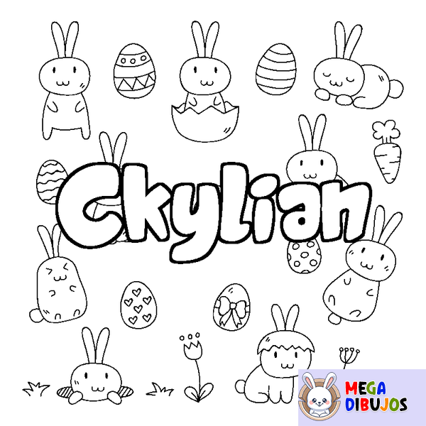Coloraci&oacute;n del nombre Ckylian - decorado Pascua