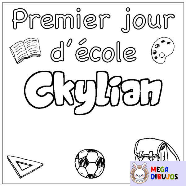 Coloraci&oacute;n del nombre Ckylian - decorado primer d&iacute;a de escuela