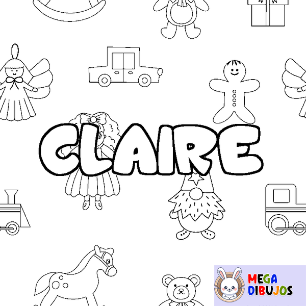 Coloraci&oacute;n del nombre CLAIRE - decorado juguetes