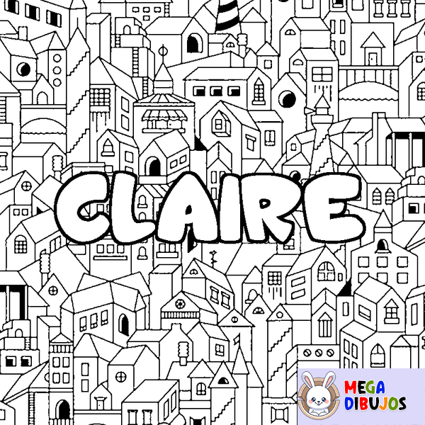 Coloraci&oacute;n del nombre CLAIRE - decorado ciudad