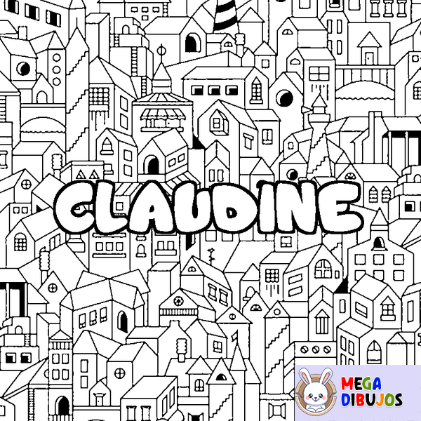 Coloraci&oacute;n del nombre CLAUDINE - decorado ciudad