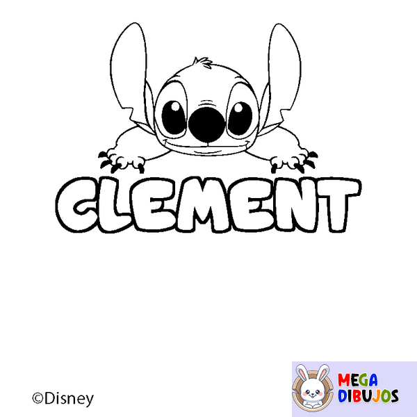 Coloraci&oacute;n del nombre CLEMENT - decorado Stitch
