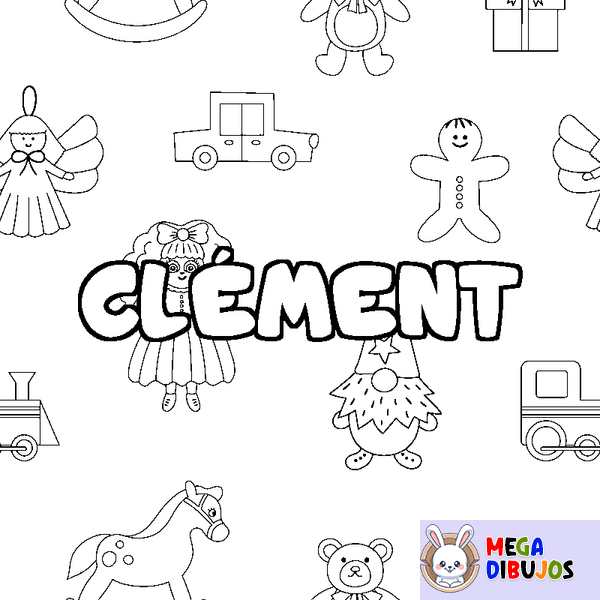 Coloraci&oacute;n del nombre CL&Eacute;MENT - decorado juguetes