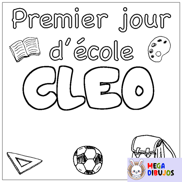 Coloraci&oacute;n del nombre CLEO - decorado primer d&iacute;a de escuela