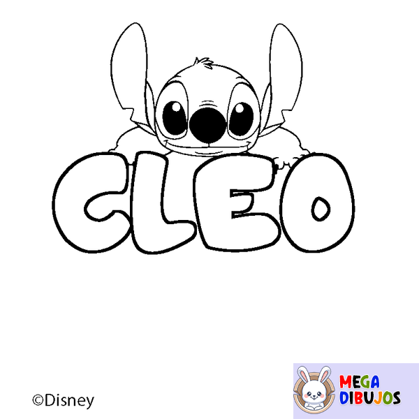 Coloraci&oacute;n del nombre CLEO - decorado Stitch