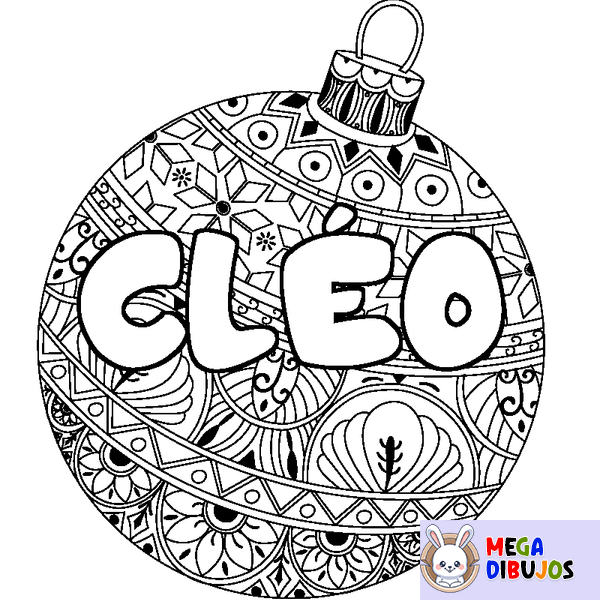 Coloraci&oacute;n del nombre CL&Eacute;O - decorado bola de Navidad