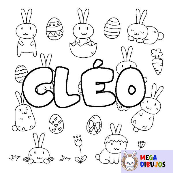 Coloraci&oacute;n del nombre CL&Eacute;O - decorado Pascua