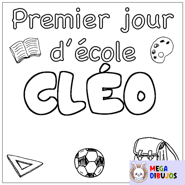 Coloraci&oacute;n del nombre CL&Eacute;O - decorado primer d&iacute;a de escuela
