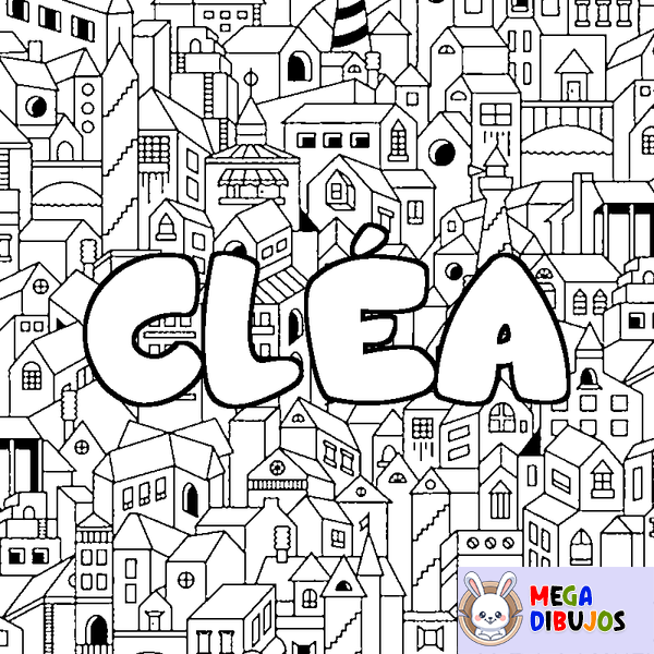 Coloraci&oacute;n del nombre CL&Eacute;A - decorado ciudad
