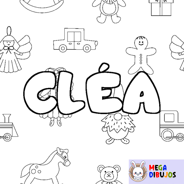 Coloraci&oacute;n del nombre CL&Eacute;A - decorado juguetes