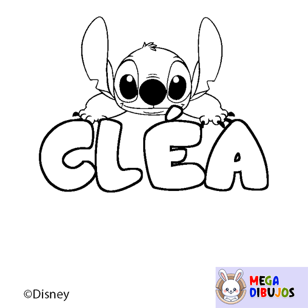 Coloraci&oacute;n del nombre CL&Eacute;A - decorado Stitch