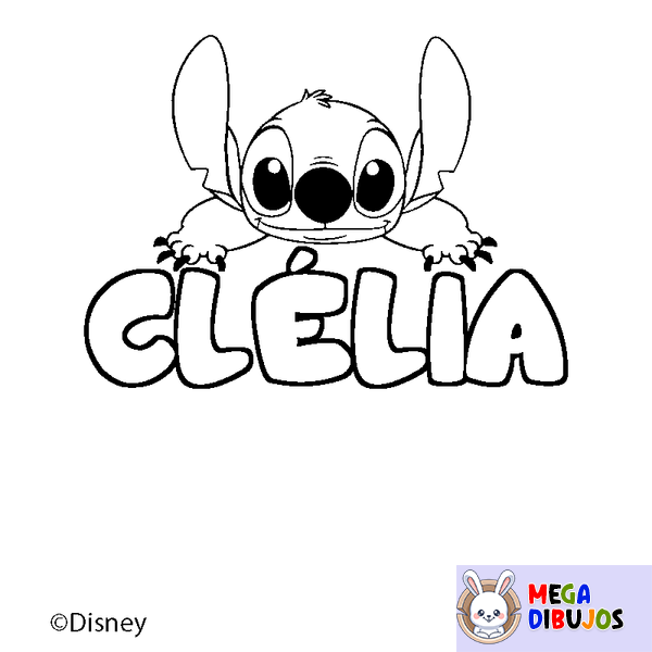 Coloraci&oacute;n del nombre CL&Eacute;LIA - decorado Stitch