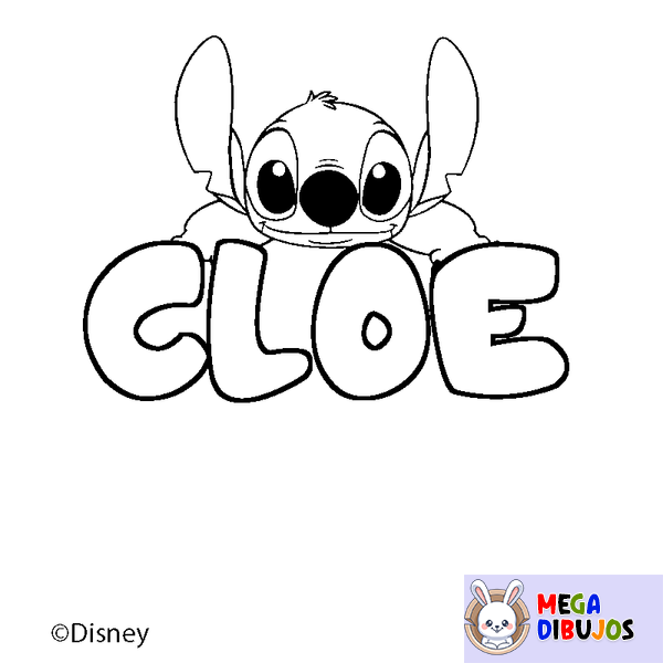Coloraci&oacute;n del nombre CLOE - decorado Stitch