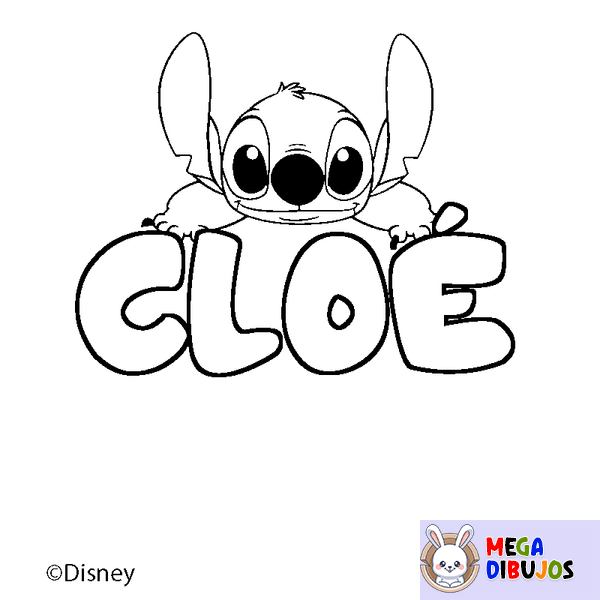 Coloraci&oacute;n del nombre CLO&Eacute; - decorado Stitch