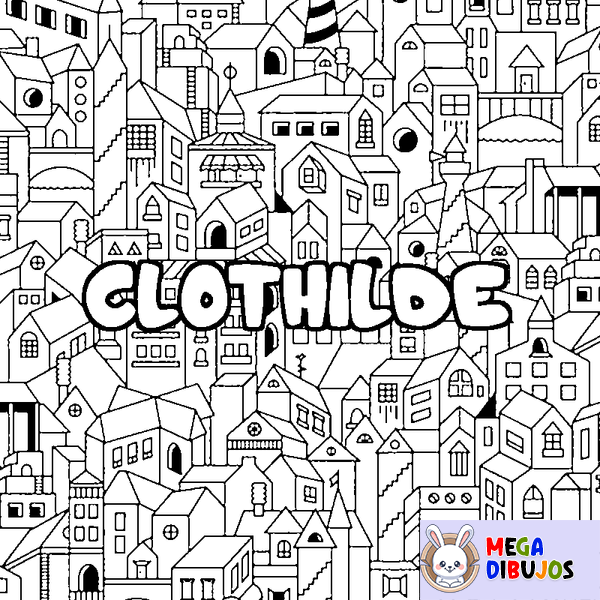 Coloraci&oacute;n del nombre CLOTHILDE - decorado ciudad