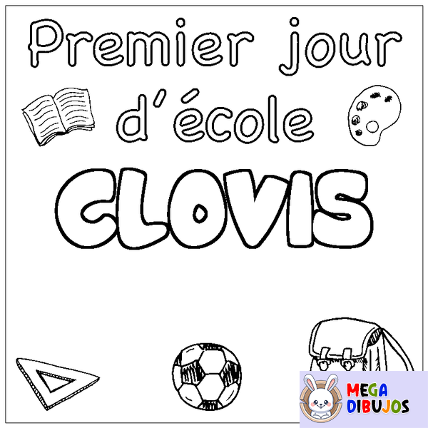 Coloraci&oacute;n del nombre CLOVIS - decorado primer d&iacute;a de escuela