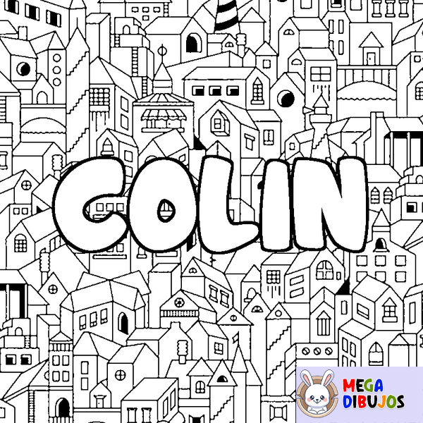 Coloraci&oacute;n del nombre COLIN - decorado ciudad