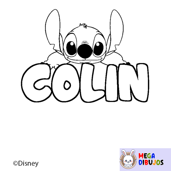 Coloraci&oacute;n del nombre COLIN - decorado Stitch