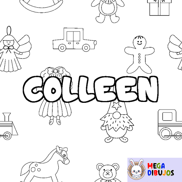 Coloraci&oacute;n del nombre COLLEEN - decorado juguetes