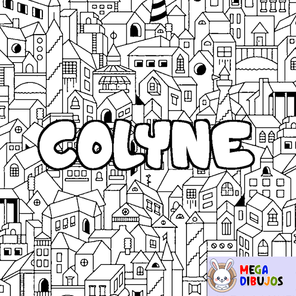 Coloraci&oacute;n del nombre COLYNE - decorado ciudad