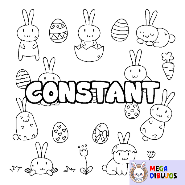 Coloraci&oacute;n del nombre CONSTANT - decorado Pascua