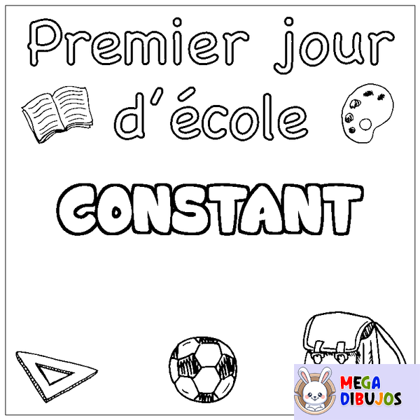 Coloraci&oacute;n del nombre CONSTANT - decorado primer d&iacute;a de escuela