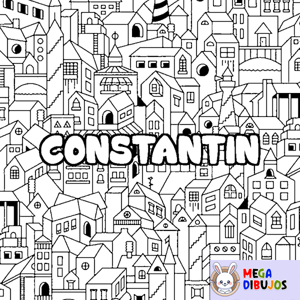 Coloraci&oacute;n del nombre CONSTANTIN - decorado ciudad