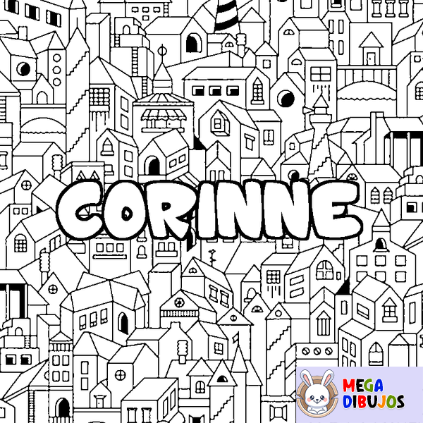 Coloraci&oacute;n del nombre CORINNE - decorado ciudad