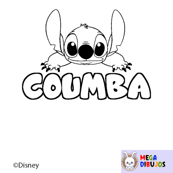 Coloraci&oacute;n del nombre COUMBA - decorado Stitch