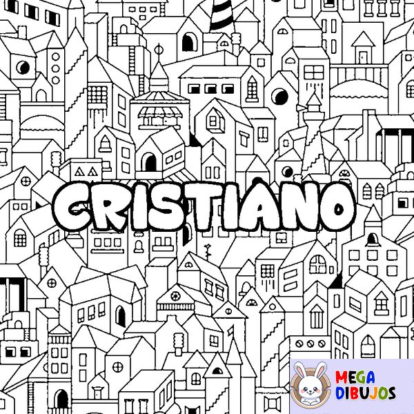 Coloraci&oacute;n del nombre CRISTIANO - decorado ciudad