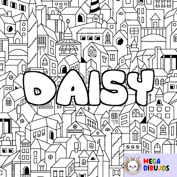 Coloraci&oacute;n del nombre DAISY - decorado ciudad
