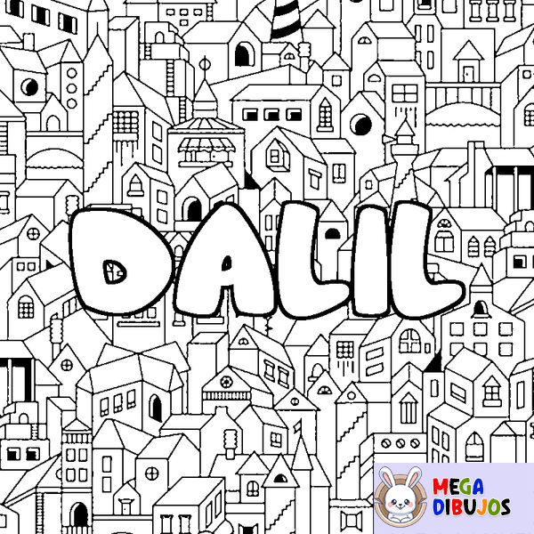 Coloraci&oacute;n del nombre DALIL - decorado ciudad