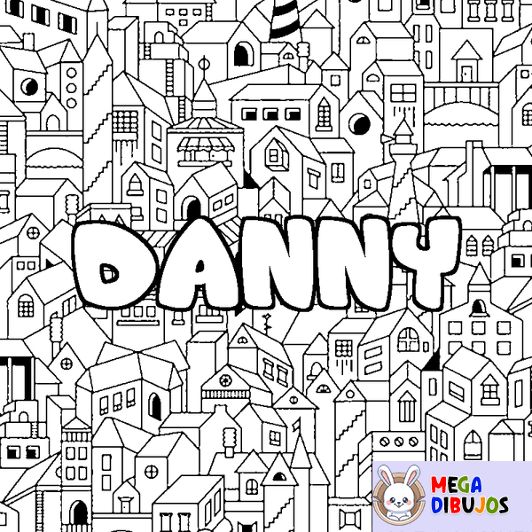 Coloraci&oacute;n del nombre DANNY - decorado ciudad