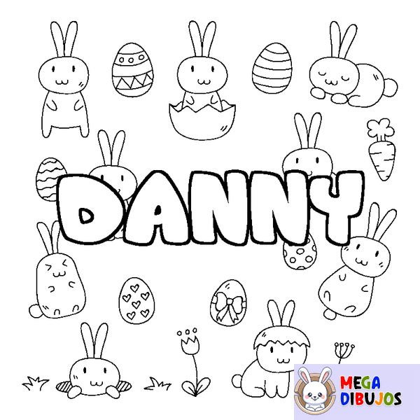 Coloraci&oacute;n del nombre DANNY - decorado Pascua