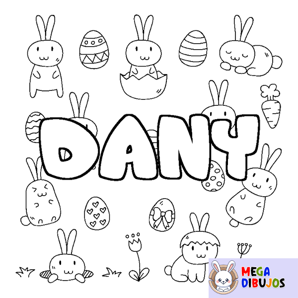 Coloraci&oacute;n del nombre DANY - decorado Pascua
