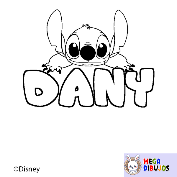 Coloraci&oacute;n del nombre DANY - decorado Stitch