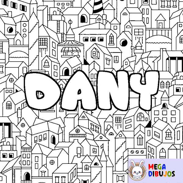 Coloraci&oacute;n del nombre DANY - decorado ciudad