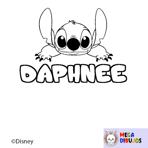 Coloraci&oacute;n del nombre DAPHNEE - decorado Stitch