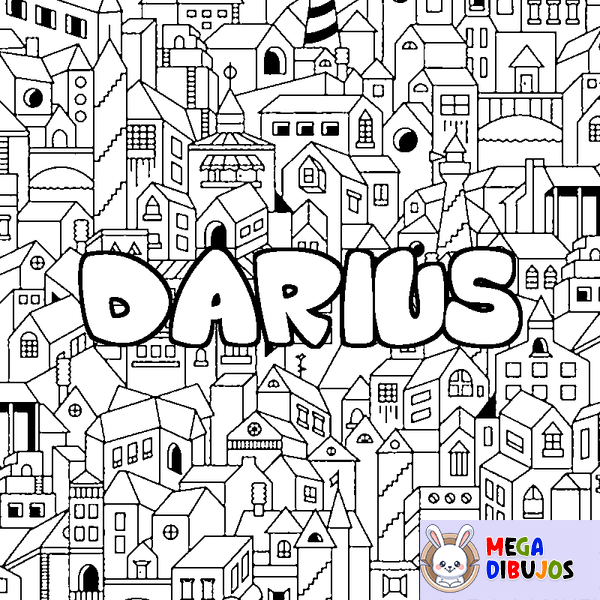 Coloraci&oacute;n del nombre DARIUS - decorado ciudad