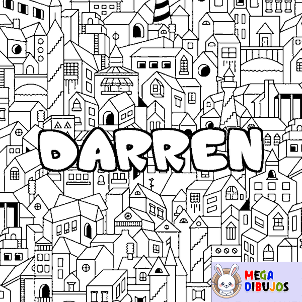Coloraci&oacute;n del nombre DARREN - decorado ciudad