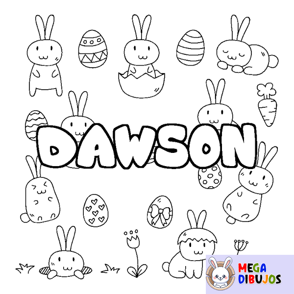 Coloraci&oacute;n del nombre DAWSON - decorado Pascua