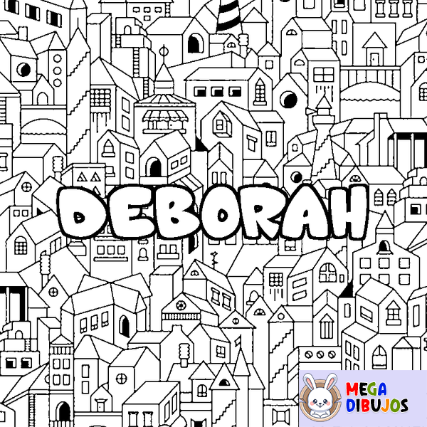 Coloraci&oacute;n del nombre DEBORAH - decorado ciudad