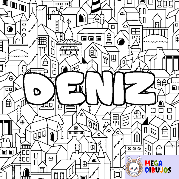 Coloraci&oacute;n del nombre DENIZ - decorado ciudad