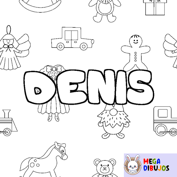 Coloraci&oacute;n del nombre DENIS - decorado juguetes