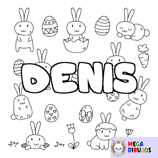 Coloraci&oacute;n del nombre DENIS - decorado Pascua