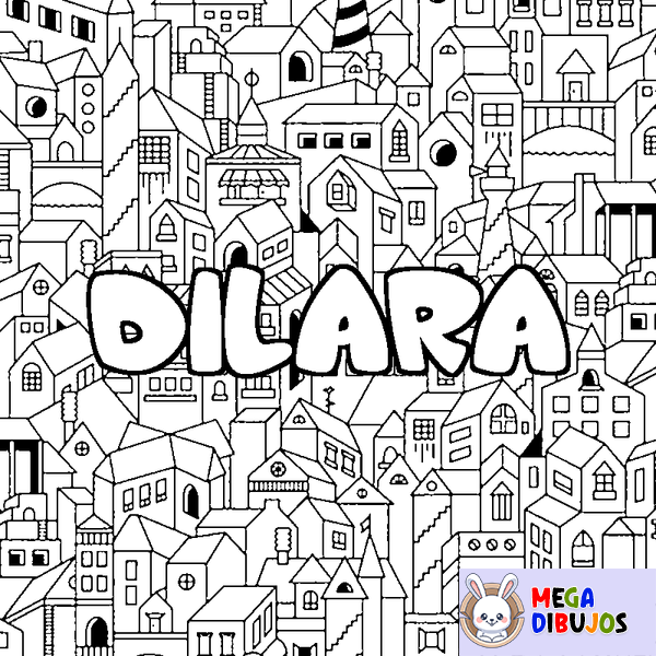 Coloraci&oacute;n del nombre DILARA - decorado ciudad