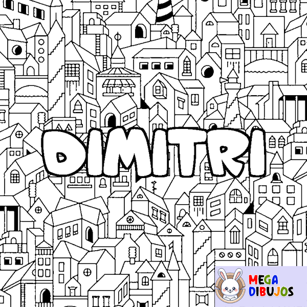 Coloraci&oacute;n del nombre DIMITRI - decorado ciudad