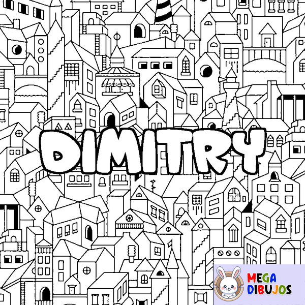 Coloraci&oacute;n del nombre DIMITRY - decorado ciudad