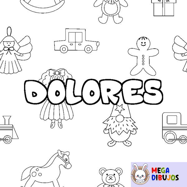 Coloraci&oacute;n del nombre DOLORES - decorado juguetes